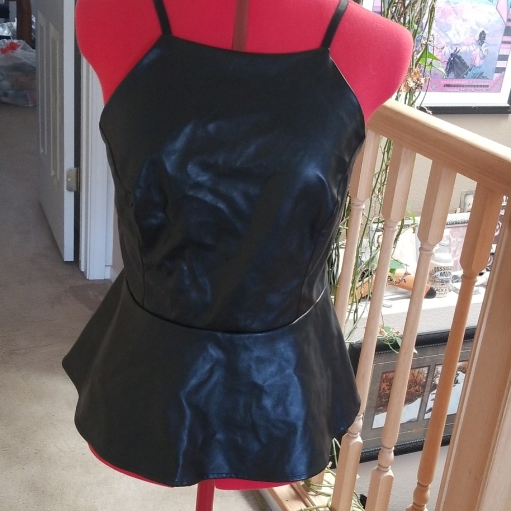 Back pleather top